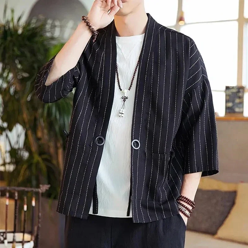 Veste Kimono Homme Courte Japonaise - Image 2