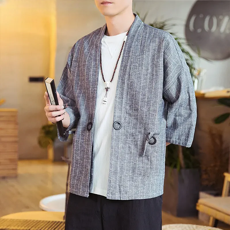 Veste Kimono Homme Courte Japonaise - Image 3