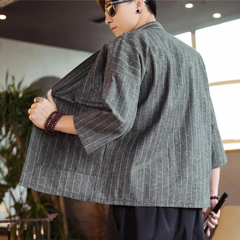 Veste Kimono Homme Courte Japonaise - Image 7